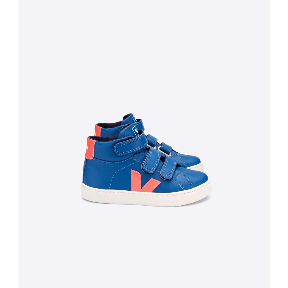 Kids\' Veja ESPLAR MID CHROMEFREE Shoes Blue | ZA 737RVD